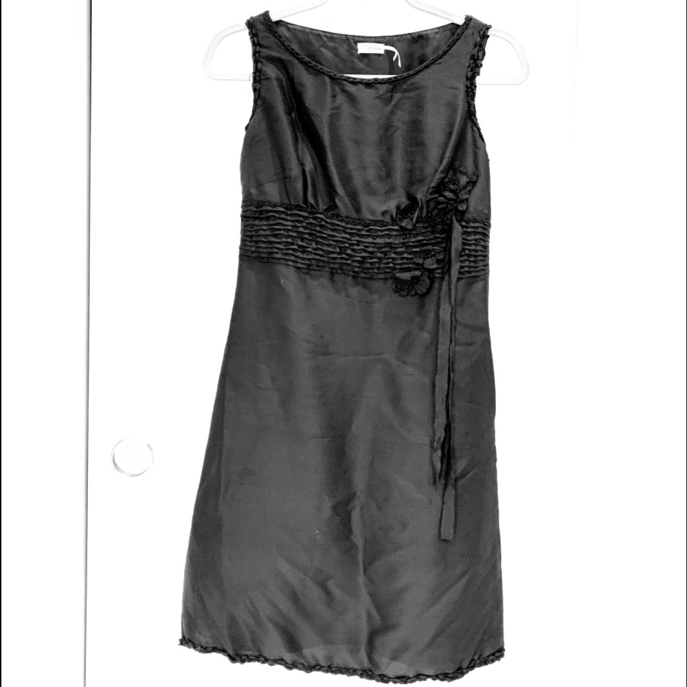 Max Studio 100% Silk Little Black Dress
